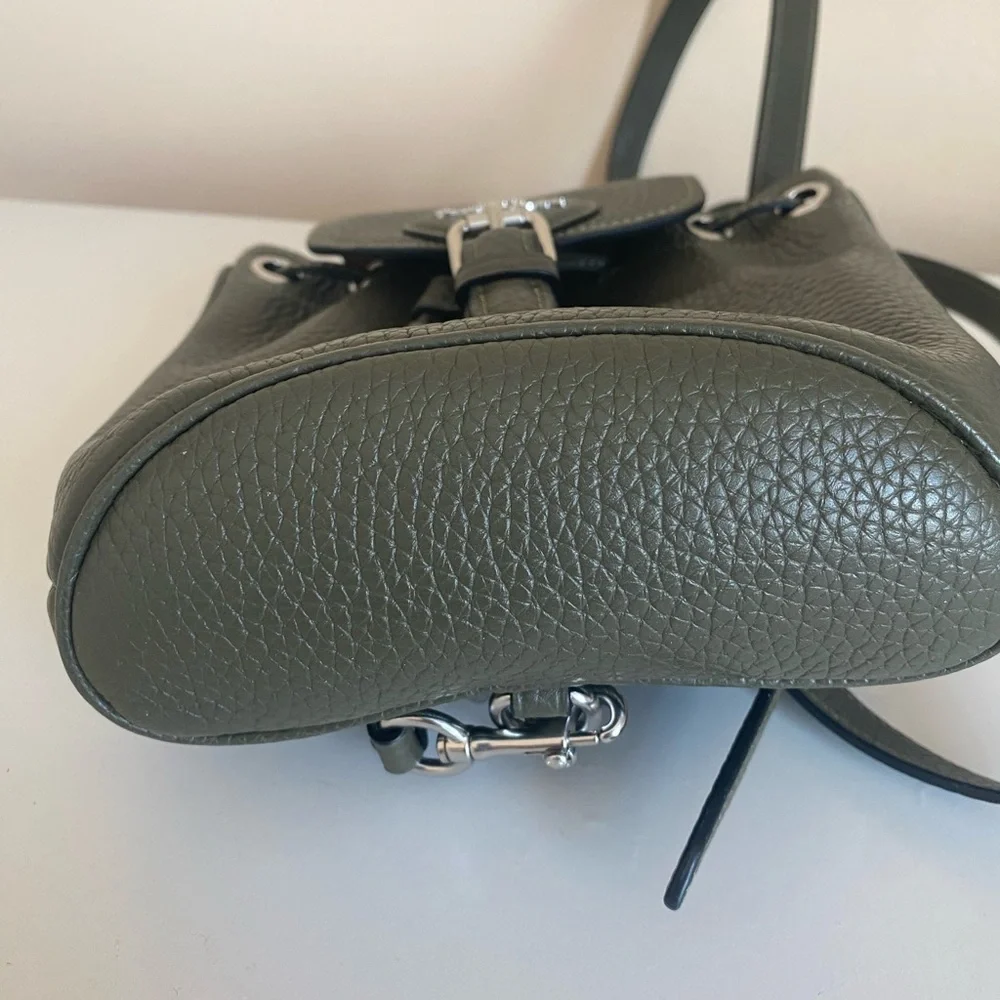 Coach Amelia Olive Green Pebbled Leather Convertible‎ Backpack CL408 NEW